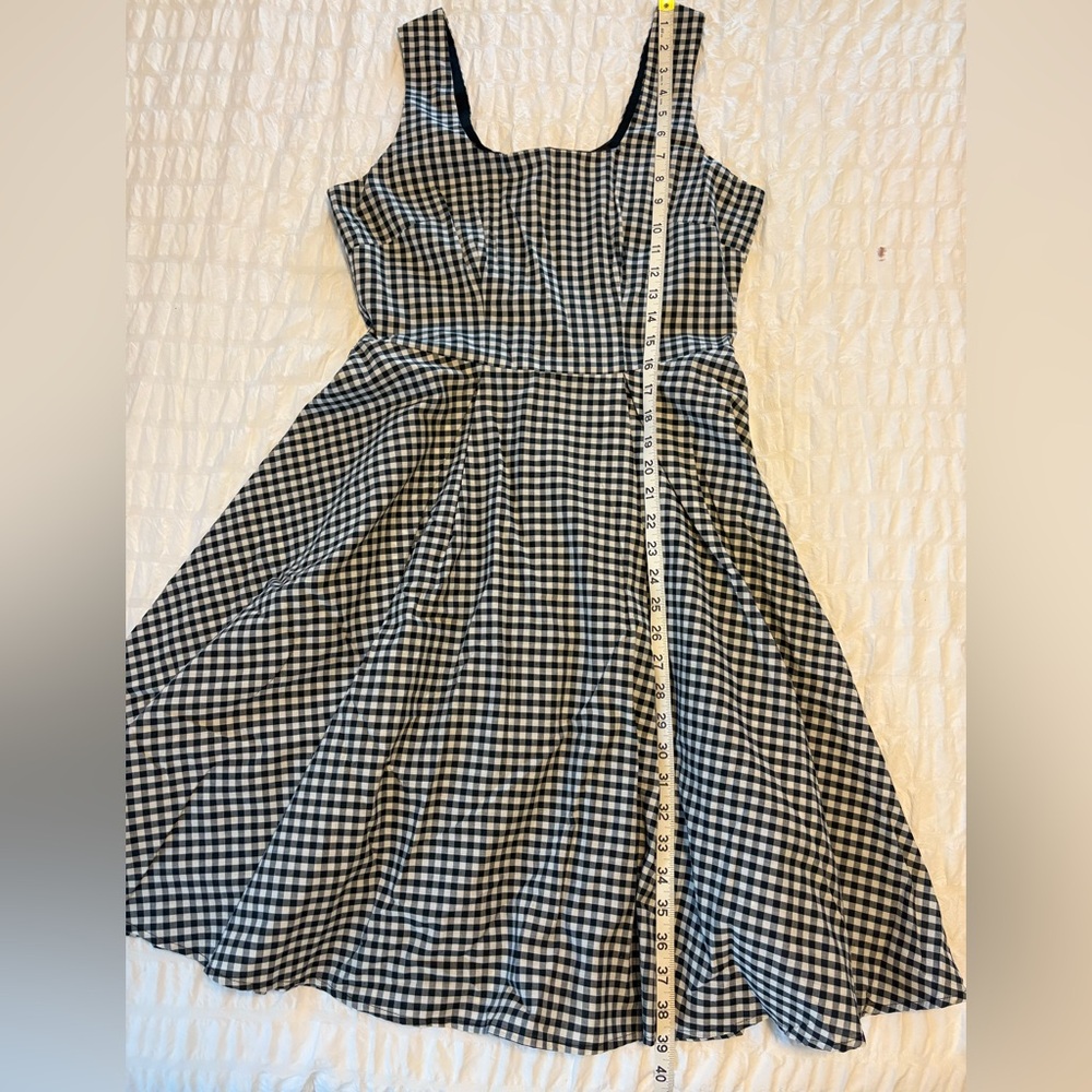 Ladies Black & White Check Dress